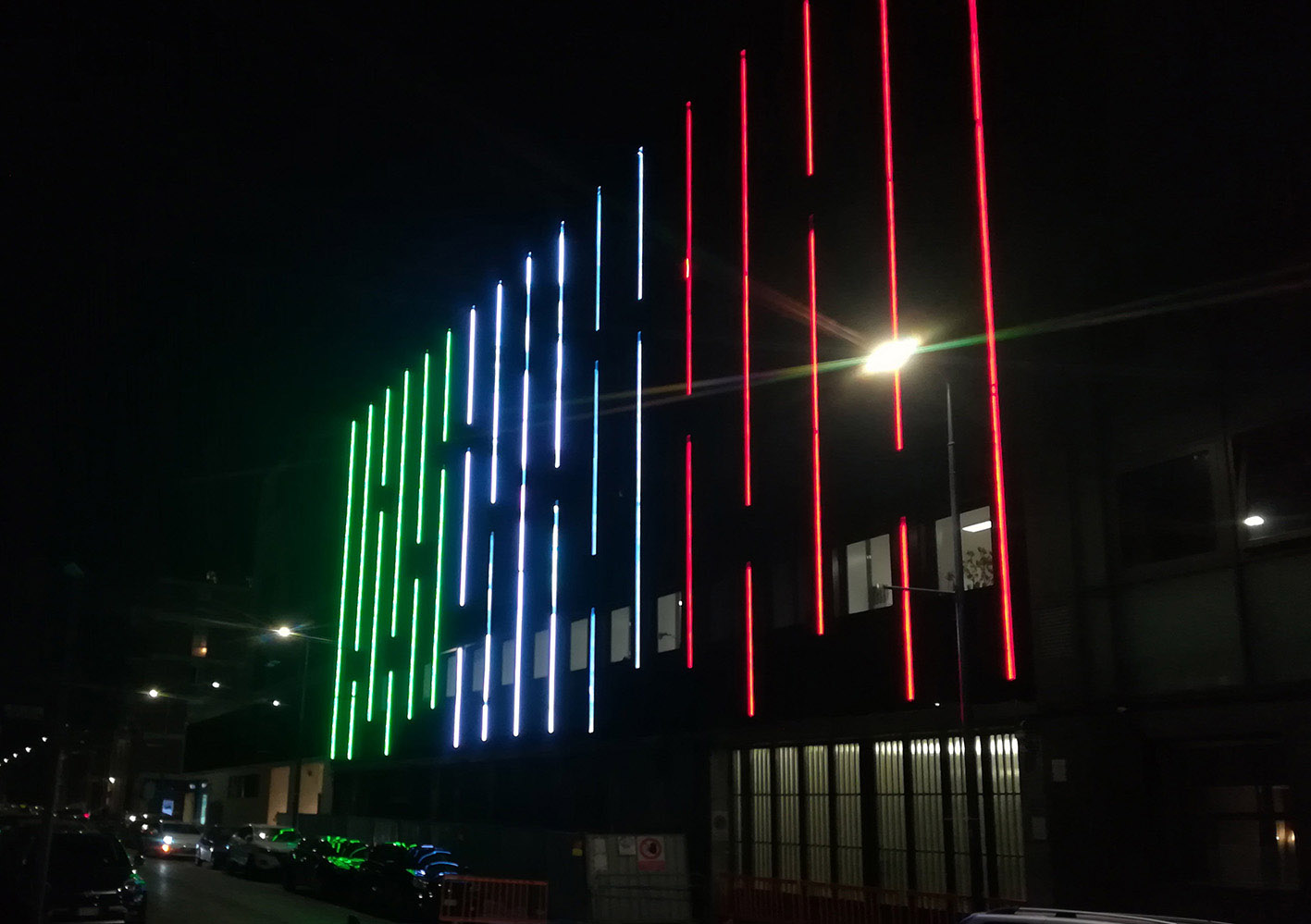 Progetto - Lega Calcio - Milano - Illuminazione notturna della facciata